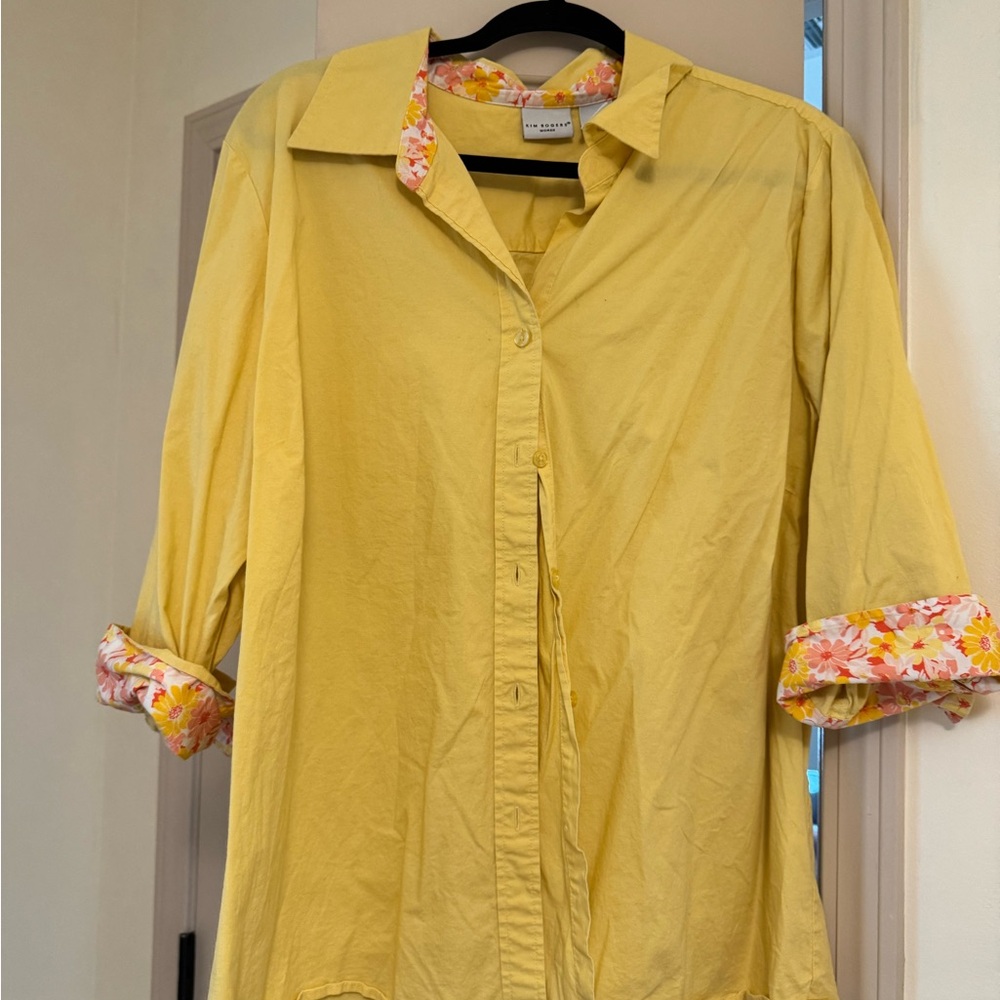 Kim Rogers Yellow Button Down Shirt